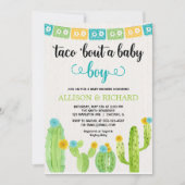 Invitation Baby shower Taco, couple de garçons de fêtes mexic (Devant)