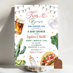 Invitation Baby shower Tacos Brews and Diapers
