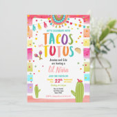 Invitation Baby shower Tacos et Tutus mexicain Fiesta Couples (Debout devant)
