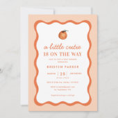 Invitation Baby shower Tangerine de Little Cutie orange (Devant)