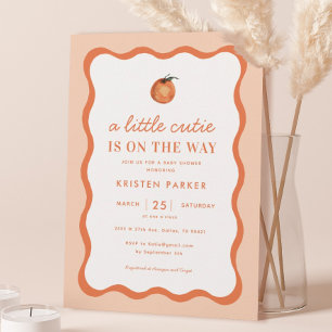 Invitation Baby shower Tangerine de Little Cutie orange