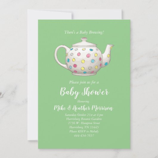 Invitation Baby shower Tea Party (Devant)