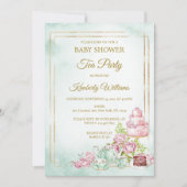 Invitation Baby shower Tea Party (Devant)