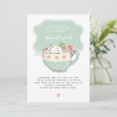 Invitation Baby shower Tea Party Lapin blanc (Debout devant)