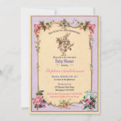 Invitation Baby shower tea party lilas sip pourpre et voir (Devant)