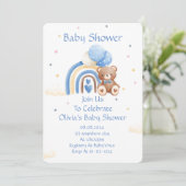 INVITATION baby shower TEDDDY BEAR (Debout devant)