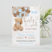 Invitation Baby shower Teddy Bear (Debout devant)