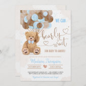 Invitation Baby shower Teddy Bear (Devant / Derrière)