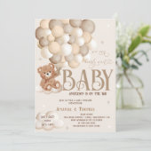Invitation Baby shower Teddy Bear (Debout devant)