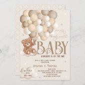 Invitation Baby shower Teddy Bear (Devant / Derrière)