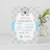 Invitation Baby shower Teddy Bear (Debout devant)