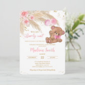 Invitation Baby shower Teddy Bear (Debout devant)