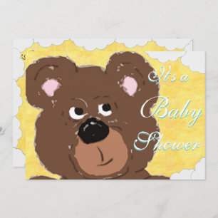 Invitation Baby shower Teddy Bear Face