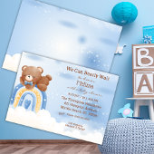 Invitation Baby shower Teddy Bear Rainbow Boys