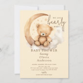 Invitation Baby shower Teddy Moon (Devant)
