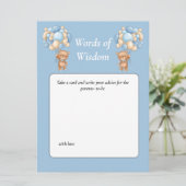 Invitation Baby Shower Teddy Sagesse Bleu  (Debout devant)