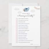 Invitation Baby shower Téléchargeable Devis Qui Game Card (Devant)