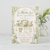 Invitation Baby Shower Tellement d'Amour Matcha (Debout devant)