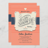 Invitation Baby shower tendance (Devant / Derrière)