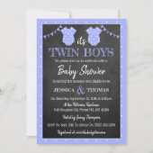 Invitation Baby shower tendance Chalkboard Twin Boys (Devant)