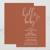 Invitation Baby shower terracotta neutre pour bébé (Devant / Derrière)