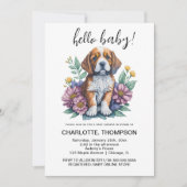 Invitation Baby Shower Terre Cuite Chien Moderne (Devant)