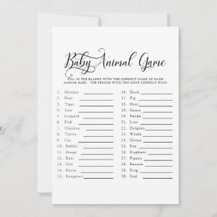 Invitation Baby shower Texte Seulement Bébé Animal Jeu Invita