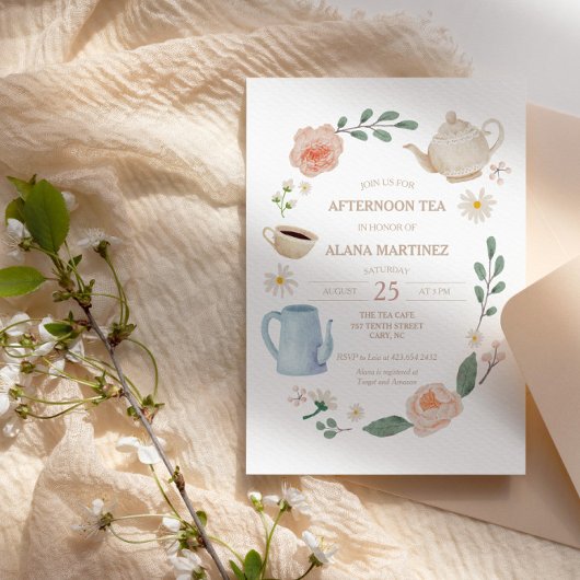 Invitation Baby shower Thé après-midi |