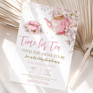 Invitation Baby Shower Thé aux Fleurs Sauvages