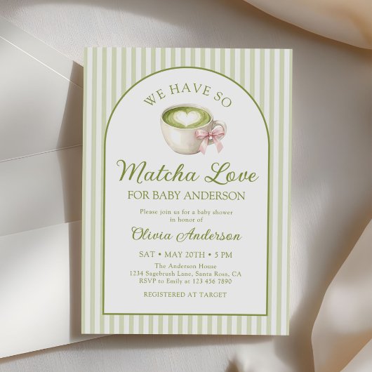 Invitation Baby Shower Thé Vert Matcha