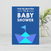 Invitation Baby shower thématique canard et bateau (Debout devant)