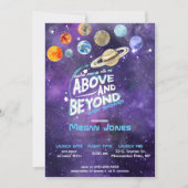 Invitation Baby shower thématique de l'espace (Devant)