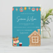 Invitation baby shower thématique hiver et rennes (Debout devant)