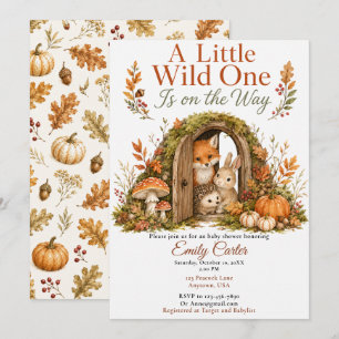 Invitation Baby-Shower Thème Automne en Forêt