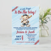 Invitation Baby-shower thème baseball (Debout devant)