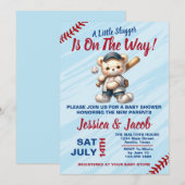 Invitation Baby-shower thème baseball (Devant / Derrière)