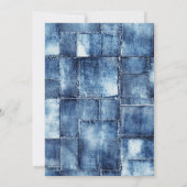 Invitation Baby Shower Thème Bébé Fille Jean Bleu Moderne (Dos)