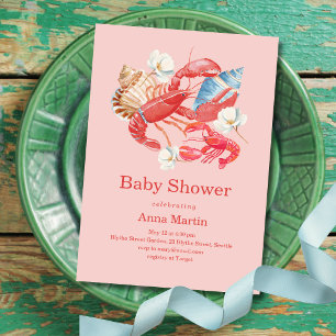Invitation Baby-Shower Thème Bébé Homard de la Côte