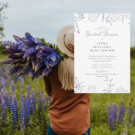 Invitation Baby Shower Thème Botanique Marine