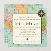 Invitation baby shower - Thème Carte (Devant / Derrière)