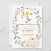 Invitation Baby Shower Thème Citrouille Aquarelle de Verdure (Devant)