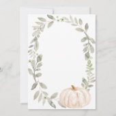 Invitation Baby Shower Thème Citrouille Aquarelle de Verdure (Dos)