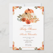 Invitation Baby-Shower Thème Citrouille d'Automne (Devant)