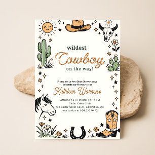 Invitation Baby Shower Thème Cow-Boy de l'Ouest