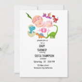 INVITATION baby shower Thème Dinosaur (Devant)