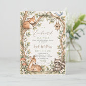 Invitation Baby-Shower Thème Forêt (Debout devant)