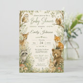 Invitation Baby-Shower Thème Forêt (Debout devant)