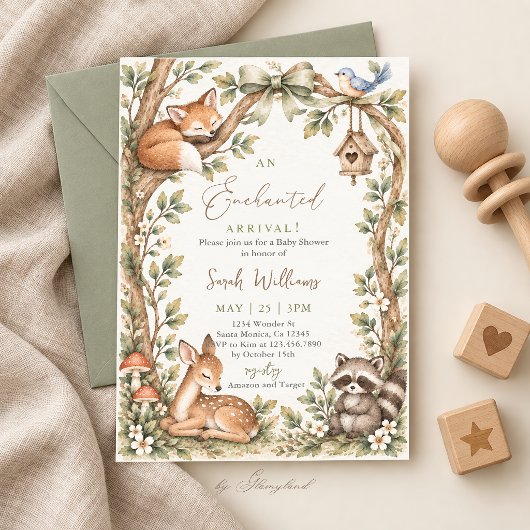 Invitation Baby-Shower Thème Forêt