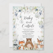 Invitation Baby-Shower Thème Forêt d'Hiver (Devant)