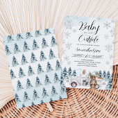 Invitation Baby-Shower Thème Forêt d'Hiver